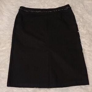 Lafayette 148 NY Black Denim Pencil Skirt 6